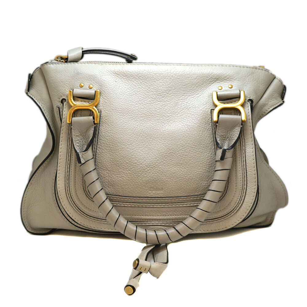 Chloe Marcie handbag leather gray gold